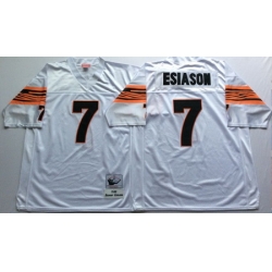 Bengals 7 Boomer Esiason White Throwback Jersey