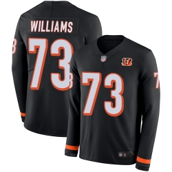 Bengals 73 Jonah Williams Black Team Color Men Stitched Football Limited Therma Long Sleeve Jersey