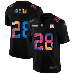 Cincinnati Bengals 28 Joe Mixon Men Nike Multi Color Black 2020 NFL Crucial Catch Vapor Untouchable Limited Jersey