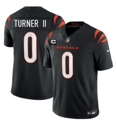 Men Cincinnati Bengals  0 DJ Turner II Black 2026 F U S E  1 Star C Patch Vapor Untouchable Limited Stitched Football Jersey