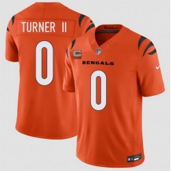 Men Cincinnati Bengals  0 DJ Turner II Orange 2026 F U S E  1 Star C Patch Vapor Untouchable Limited Stitched Football Jersey