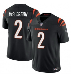 Men Cincinnati Bengals  2 Evan McPherson Black 2026 F U S E  Vapor Untouchable Limited Stitched Football Jersey