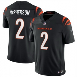Men Cincinnati Bengals  2 Evan McPherson Black 2026 F U S E  Vapor Untouchable Limited Stitched Football Jersey