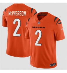 Men Cincinnati Bengals  2 Evan McPherson Orange 2026 F U S E  Vapor Untouchable Limited Stitched Football Jersey