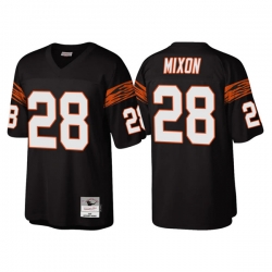 Men Cincinnati Bengals 28 Joe Mixon Black Throwback Legacy Stitched Jerse