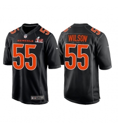 Men Cincinnati Bengals 55 Logan Wilson 2022 Black Super Bowl LVI Game Stitched Jersey