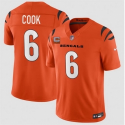Men Cincinnati Bengals  6 Bryan Cook Orange 2026 F U S E  1 Star C Patch Vapor Untouchable Limited Stitched Football Jersey