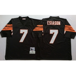 Men Cincinnati Bengals 7 Boomer Esiason Black M&N Throwback Jersey