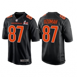 Men Cincinnati Bengals 87 C J  Uzomah 2022 Black Super Bowl LVI Game Stitched Jersey