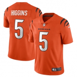 Men's Cincinnati Bengals #5 Tee Higgins Orange Vapor Untouchable Limited Stitched Jersey