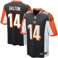 Mens Nike Cincinnati Bengals 14 Andy Dalton Game Black Team Color NFL Jersey