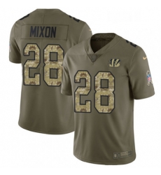 Mens Nike Cincinnati Bengals 28 Joe Mixon Limited OliveCamo 2017 Salute to Service NFL Jersey