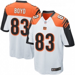 Mens Nike Cincinnati Bengals 83 Tyler Boyd Game White NFL Jersey