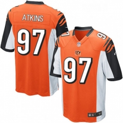 Mens Nike Cincinnati Bengals 97 Geno Atkins Game Orange Alternate NFL Jersey