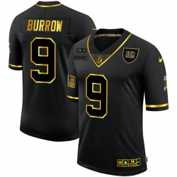 Nike Cincinnati Bengals 9 Joe Burrow Black Gold 2020 Salute To Service Limited Jersey