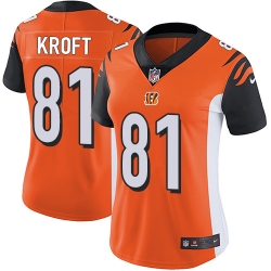 Nike Bengals #81 Tyler Kroft Orange Alternate Womens Stitched NFL Vapor Untouchable Limited Jersey