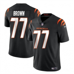 Youth Cincinnati Bengals 77 Trent Brown Black Vapor Untouchable Limited Stitched Jersey