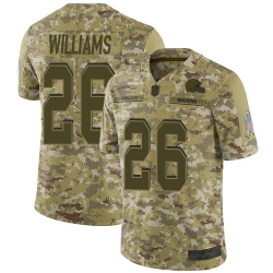 Browns 26 Greedy Williams Camo Men Stitched Football Limited 2018 Salute To Service Jersey