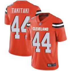 Browns 44 Sione Takitaki Orange Alternate Men Stitched Football Vapor Untouchable Limited Jersey