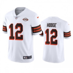 Cleveland Browns 12 Khadarel Hodge Nike 1946 Collection Alternate Vapor Limited NFL Jersey  White