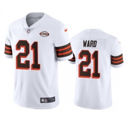 Cleveland Browns 21 Denzel Ward Nike 1946 Collection Alternate Vapor Limited NFL Jersey  White