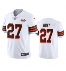 Cleveland Browns 27 Kareem Hunt Nike 1946 Collection Alternate Vapor Limited NFL Jersey  White