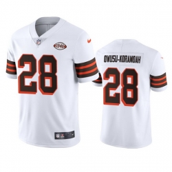 Cleveland Browns 28 Jeremiah Owusu Koramoah Nike 1946 Collection Alternate Vapor Limited NFL Jersey  White