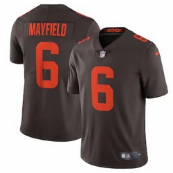 Cleveland Browns 6 Baker Mayfield Men Nike Brown Alternate 2020 Vapor Limited Jersey