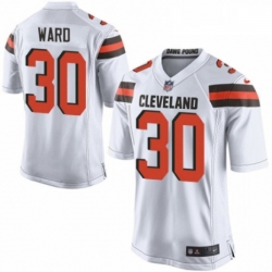 Mens Nike Cleveland Browns 30 Denzel Ward Game White NFL Jersey