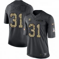 Mens Nike Cleveland Browns 31 Nick Chubb Limited Black 2016 Salute to Service NFL Jersey