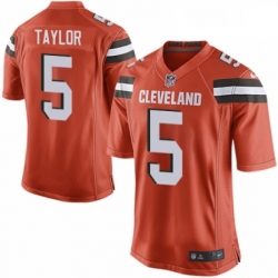 Mens Nike Cleveland Browns 5 Tyrod Taylor Game Orange Alternate NFL Jersey