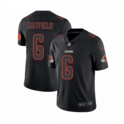 Mens Nike Cleveland Browns 6 Baker Mayfield Limited Black Rush Impact NFL Jersey