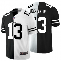 Nike Browns 13 Odell Beckham Jr. Black And White Split Vapor Untouchable Limited Jersey