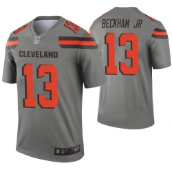 Nike Browns 13 Odell Beckham Jr Gray Inverted Legend Jersey