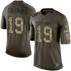 Nike Browns #19 Corey Coleman Green Mens Stitched NFL Limited Salute to Service Jersey