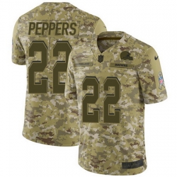 Nike Browns #22 Jabrill Peppers Camo Mens Stitched NFL Limited 2018 Salute To Service Jersey