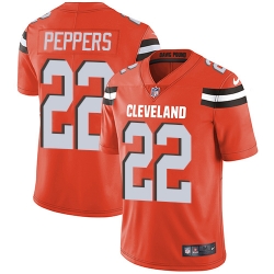 Nike Browns #22 Jabrill Peppers Orange Alternate Mens Stitched NFL Vapor Untouchable Limited Jersey