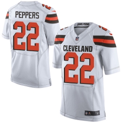 Nike Browns #22 Jabrill Peppers White Mens Stitched NFL New Elite Jersey