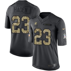 Nike Browns #23 Joe Haden Black Mens Stitched NFL Limited 2016 Salute to Service Jersey