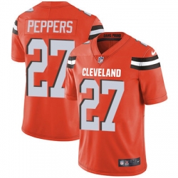 Nike Browns #27 Jabrill Peppers Orange Alternate Mens Stitched NFL Vapor Untouchable Limited Jersey