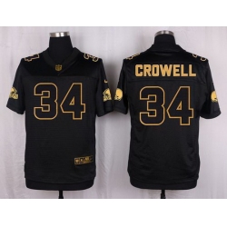 Nike Browns #34 Isaiah Crowell Black Mens Stitched NFL Elite Pro Line Gold Collection Jersey