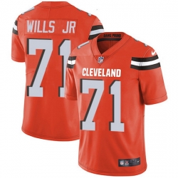 Nike Browns 71 Jedrick Wills JR Orange Alternate Men Stitched NFL Vapor Untouchable Limited Jersey