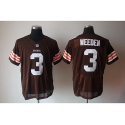 Nike Cleveland Browns 3 Brandon Weeden Brown Elite NFL Jersey