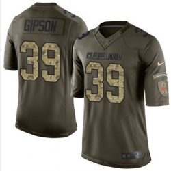 Nike Cleveland Browns #39 Tashaun Gipson Green Men 27s Stitched NFL Limited Salute to Service Jersey