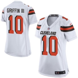 Nike Browns #10 Robert Griffin III White Womens Stitched NFL New Elite