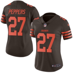 Nike Browns #27 Jabrill Peppers Brown Womens Stitched NFL Limited Rush Jersey