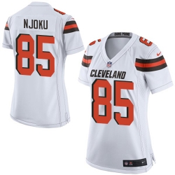 Nike Browns #85 David Njoku White Womens Stitched NFL New Elite Jersey