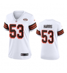 Women Cleveland Browns 53 Nick Harris Nike 1946 Collection Alternate Game Limited NFL Jersey   White