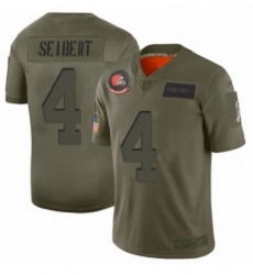 Womens Cleveland Browns 4 Austin Seibert Limited Camo 2019 Salute to Service Football Jersey