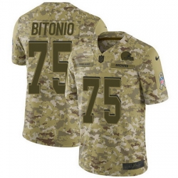 Browns 75 Joel Bitonio Camo Youth Stitched Football Limited 2018 Salute to Service Jersey